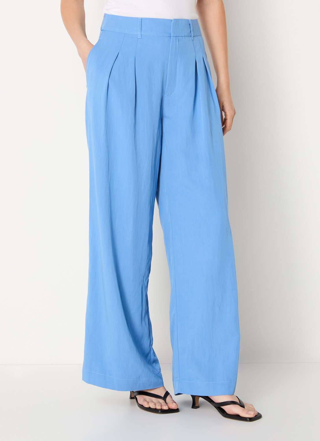My Essential Wardrobe Zoe high waist wide fit pantalon - detail 3 blauw