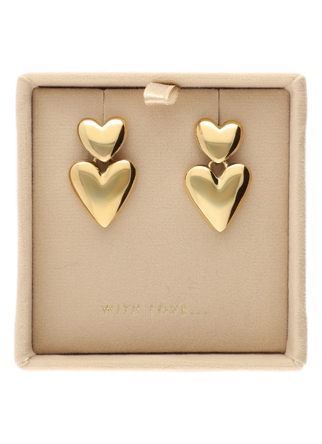 My Jewellery 2 Hearts oorstekers - detail 4 goud