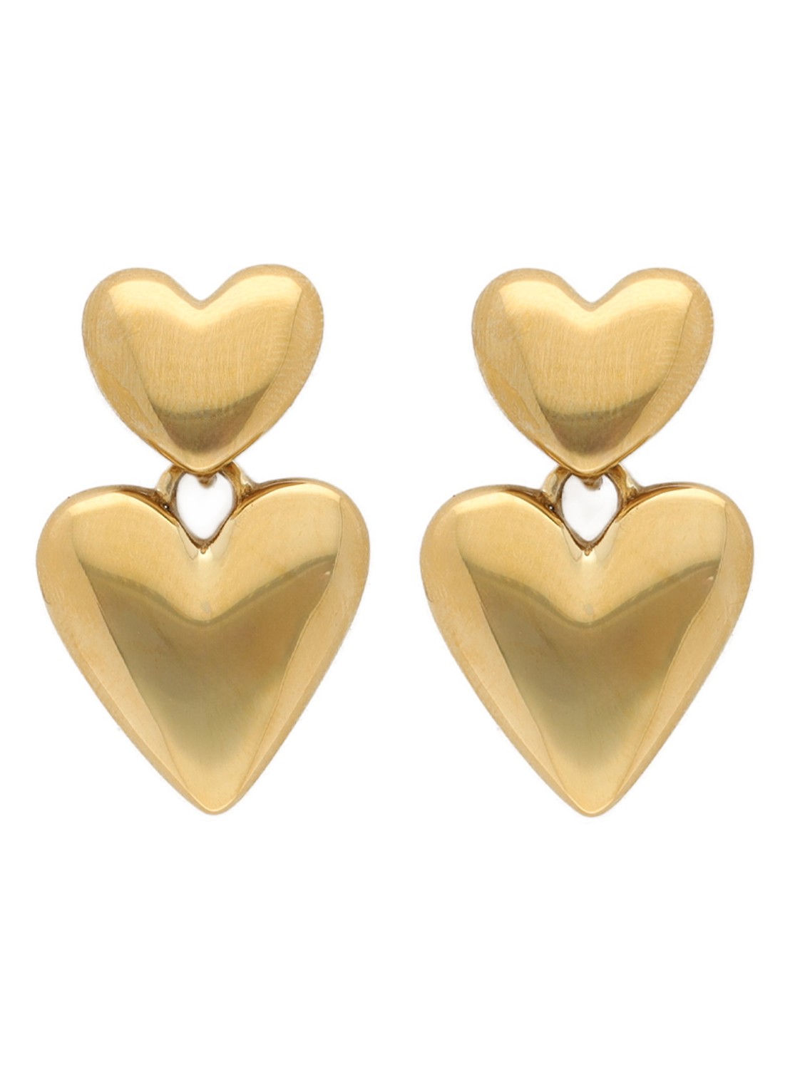 My Jewellery 2 Hearts oorstekers - voorkant goud