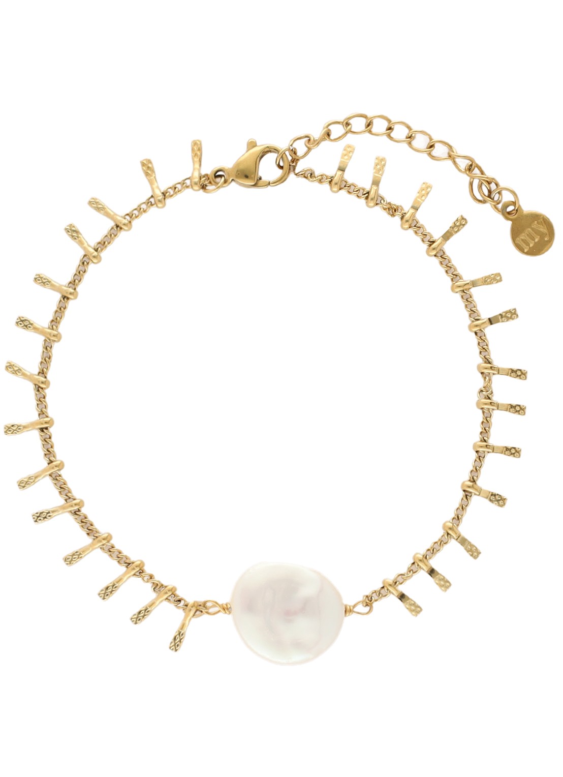My Jewellery Armband met zoetwaterparel - voorkant goud