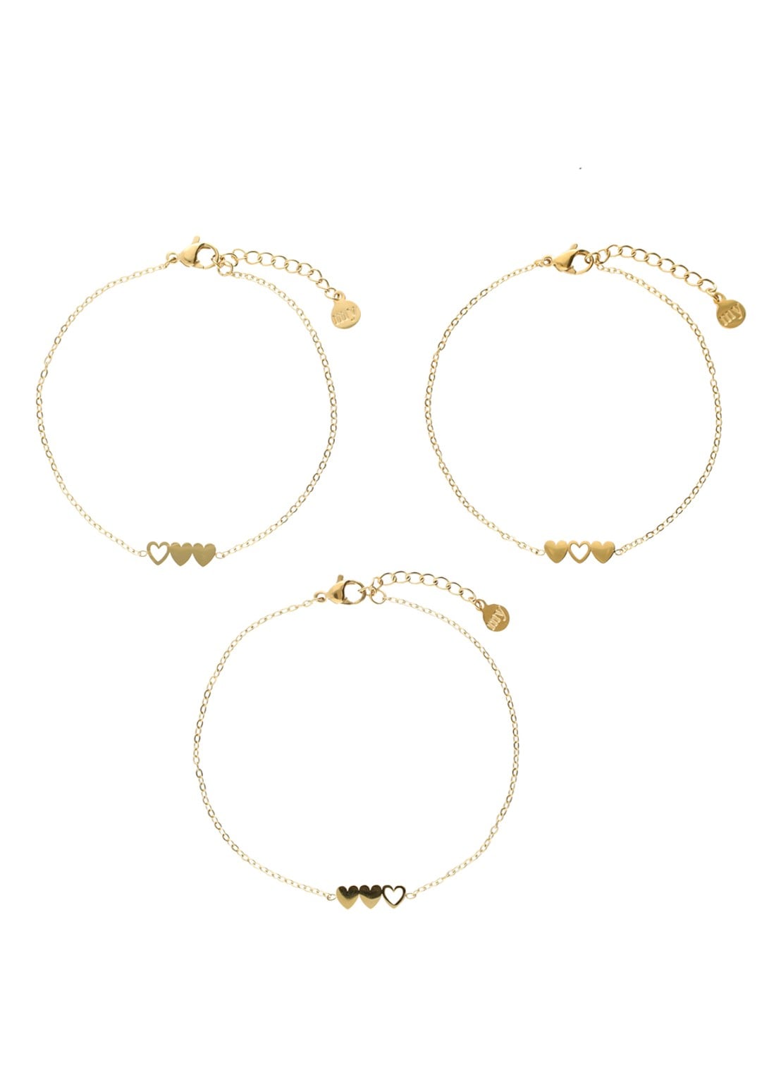 My Jewellery Armbanden set van 3 - voorkant 2 goud