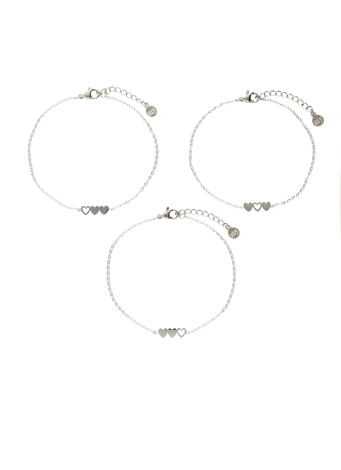 My Jewellery Armbanden set van 3 - voorkant 2 zilver