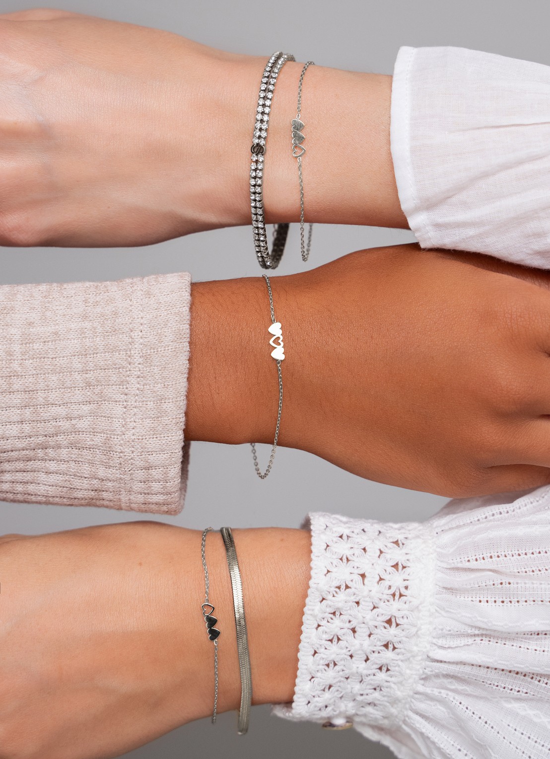 My Jewellery Armbanden set van 3 - voorkant 3 zilver