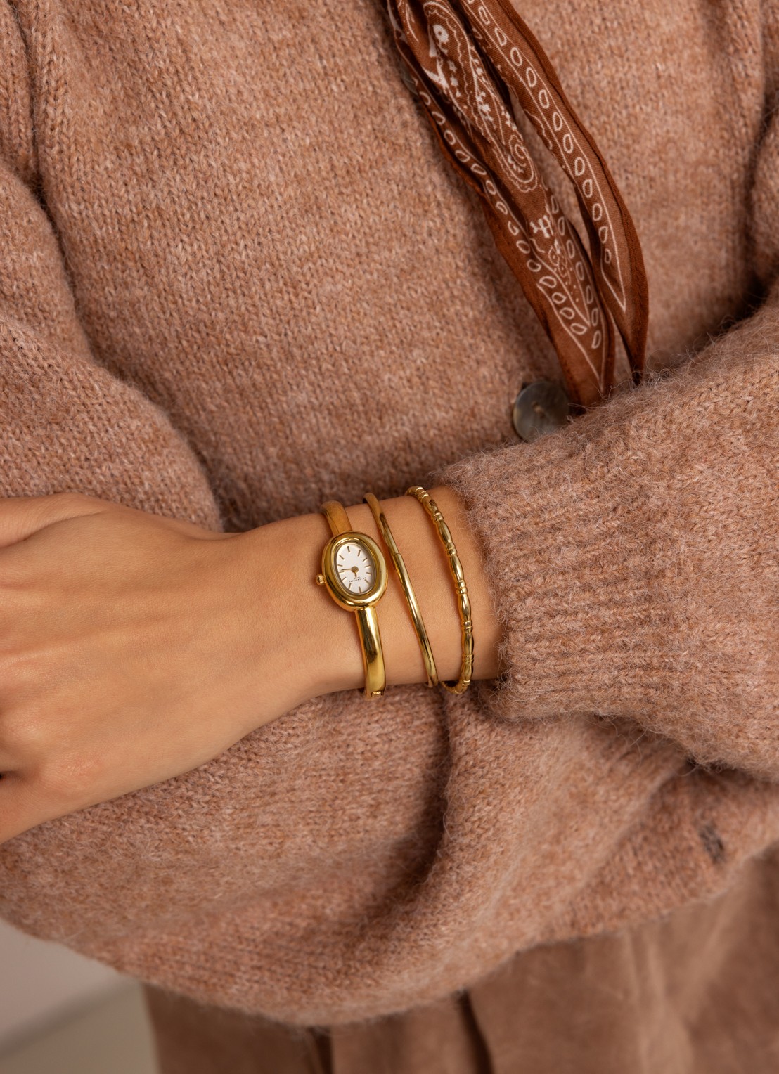 My Jewellery Bangle horloge small - voorkant 2 goud