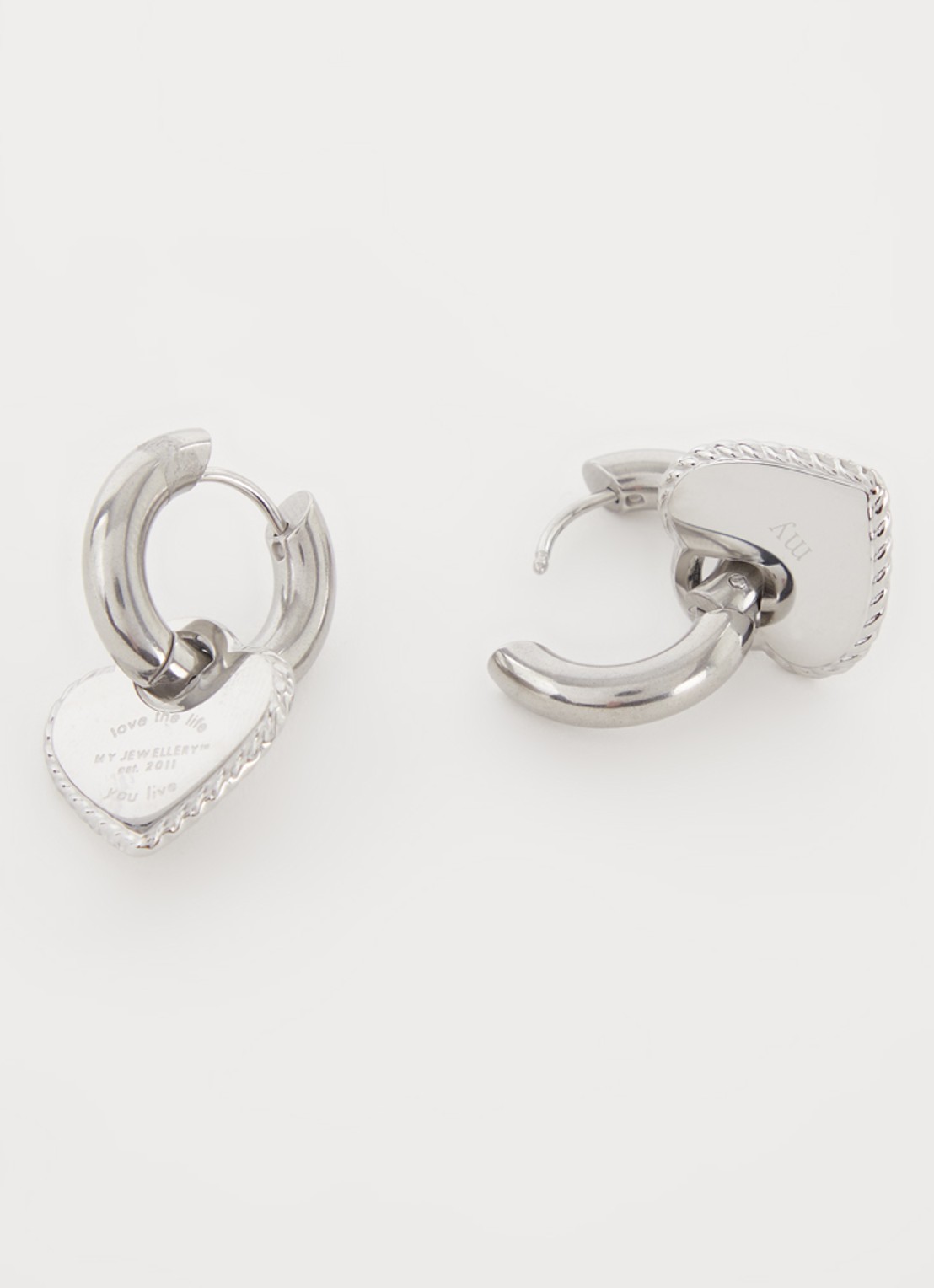 My Jewellery Candy oorringen met hanger - voorkant 3 zilver