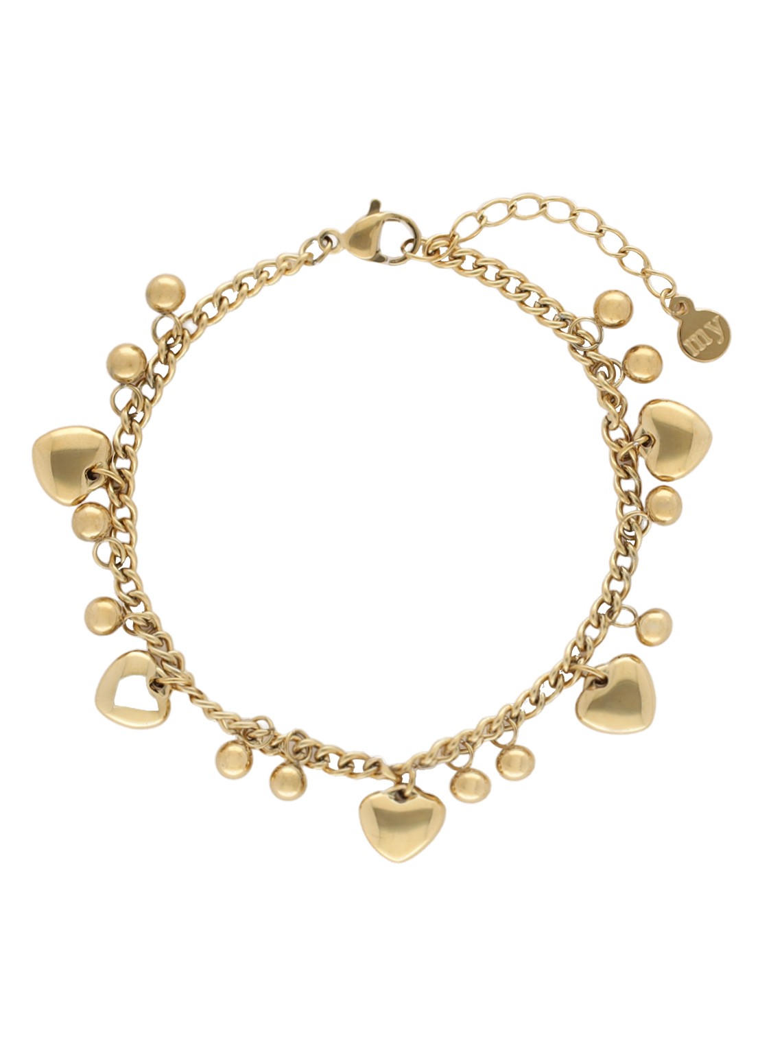 My Jewellery Chain Hearts & dots armband - voorkant goud