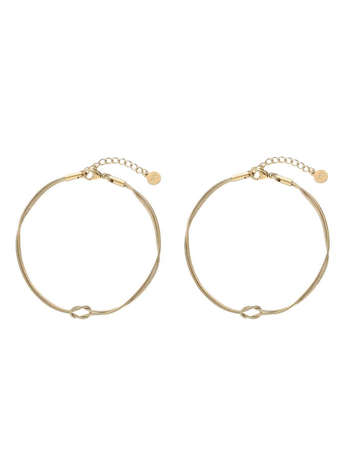 My Jewellery Forever Connected Knot armband set van 2 - voorkant goud