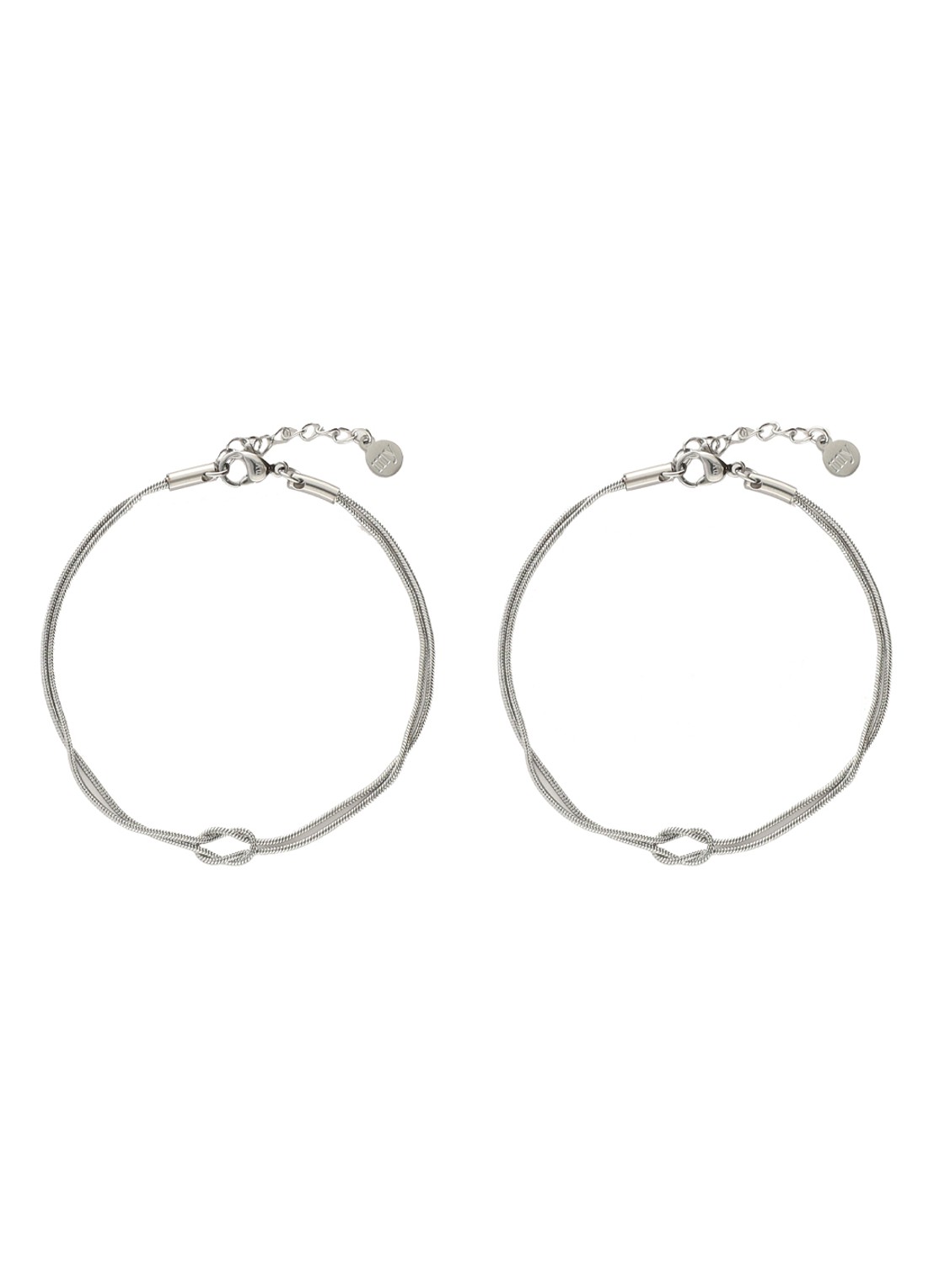 My Jewellery Forever Connected Knot armband set van 2 - voorkant zilver