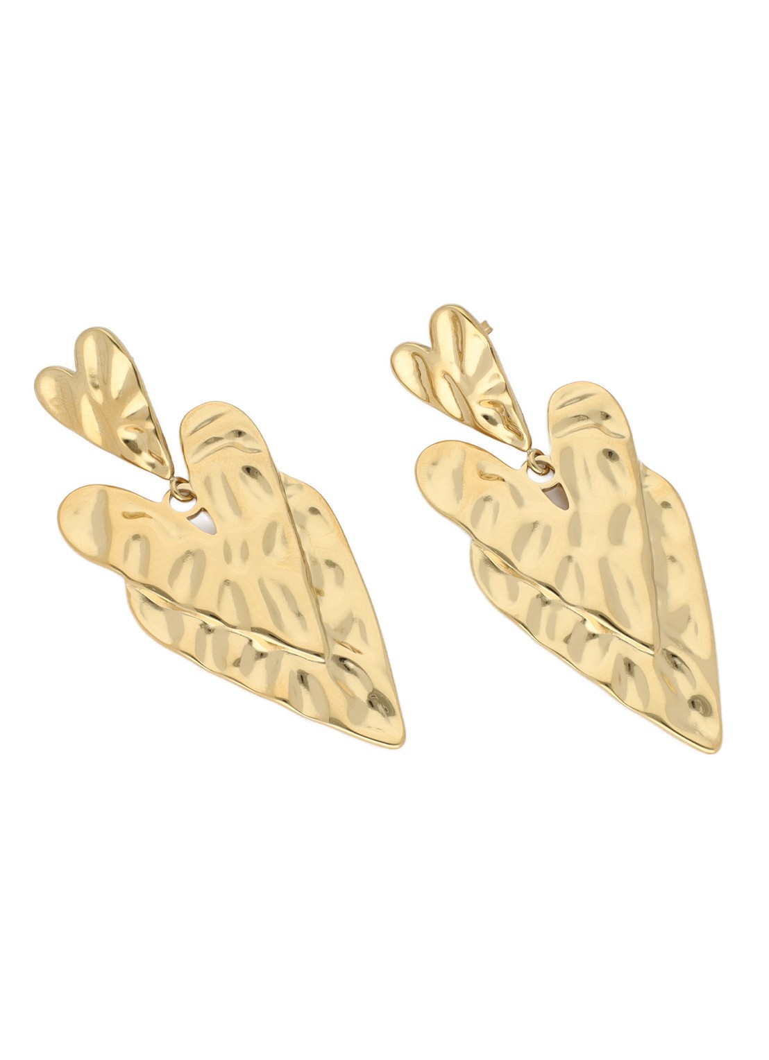 My Jewellery Hammered Hearts oorstekers - achterkant 3 goud