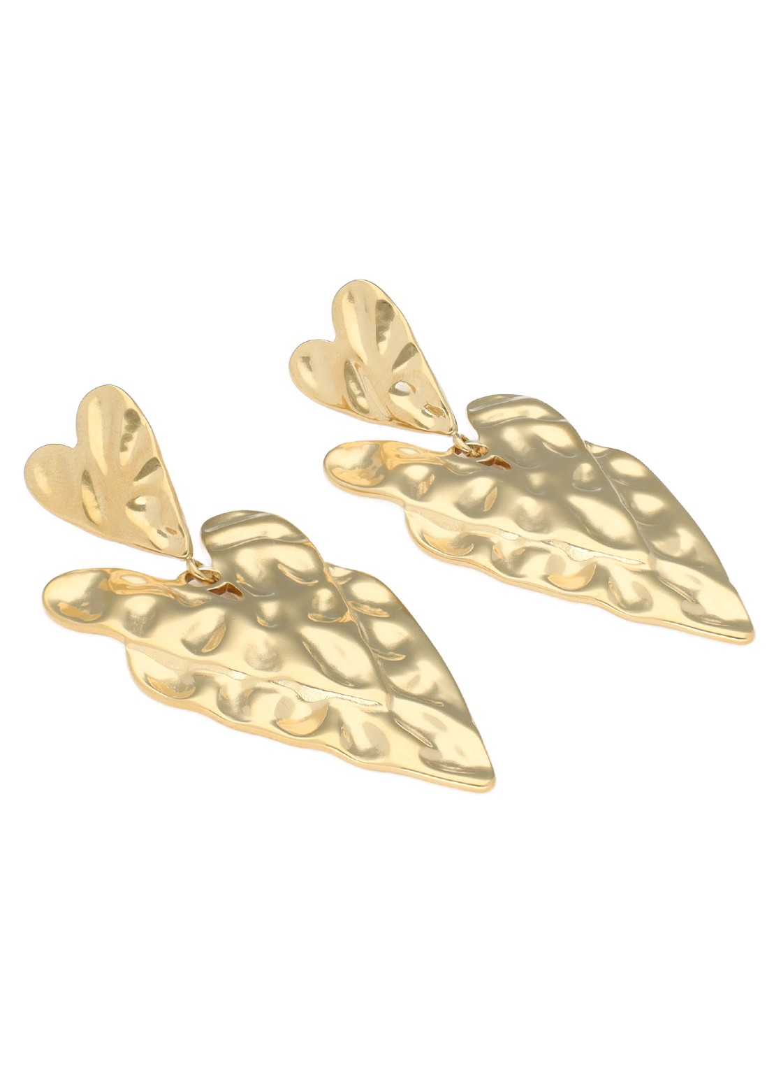 My Jewellery Hammered Hearts oorstekers - detail goud