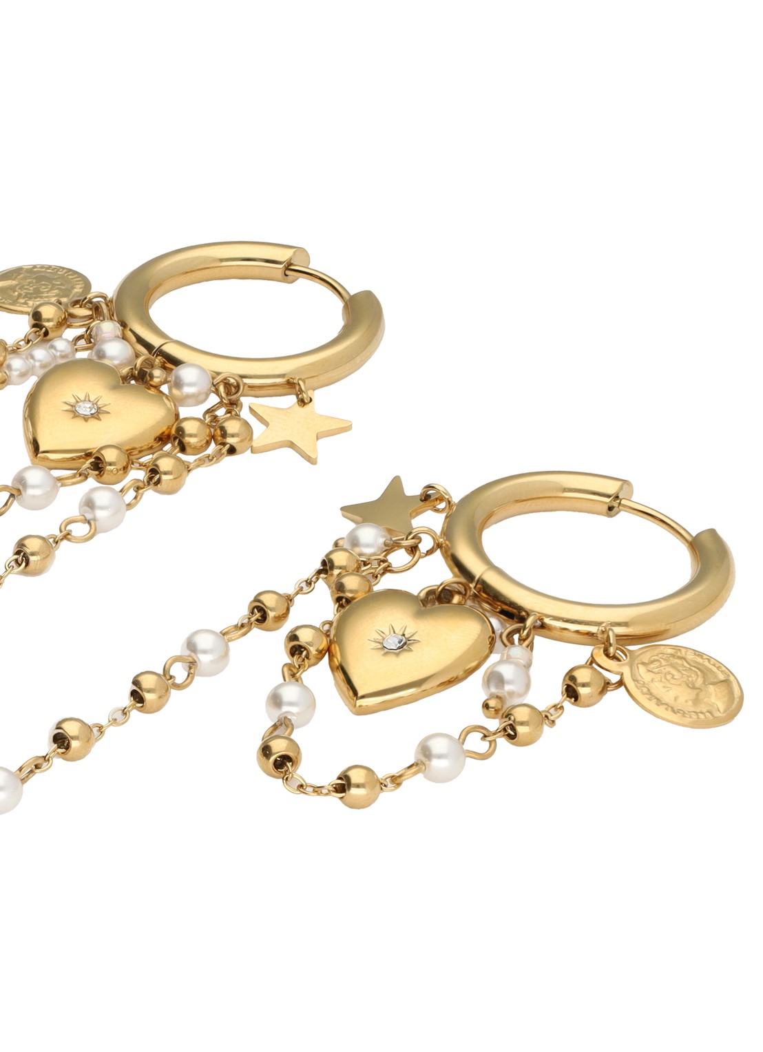 My Jewellery Heart Pearl String oorringen met hangers - detail 3 -1200