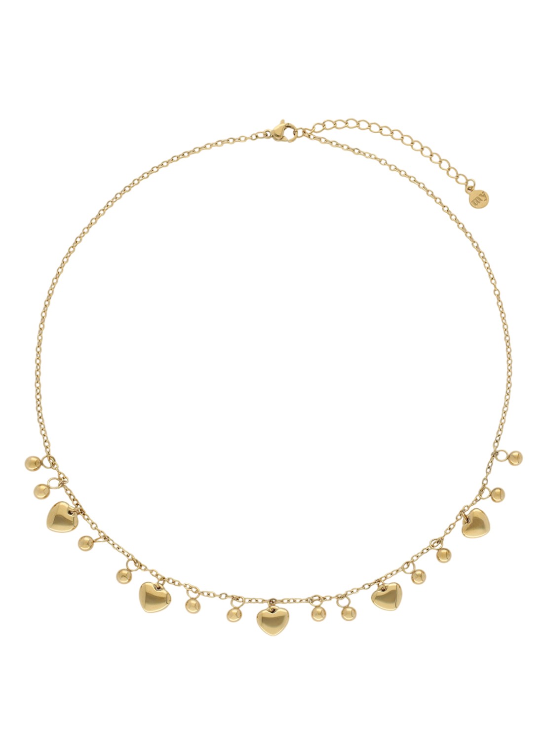My Jewellery Hearts & dots ketting met bedels - voorkant goud