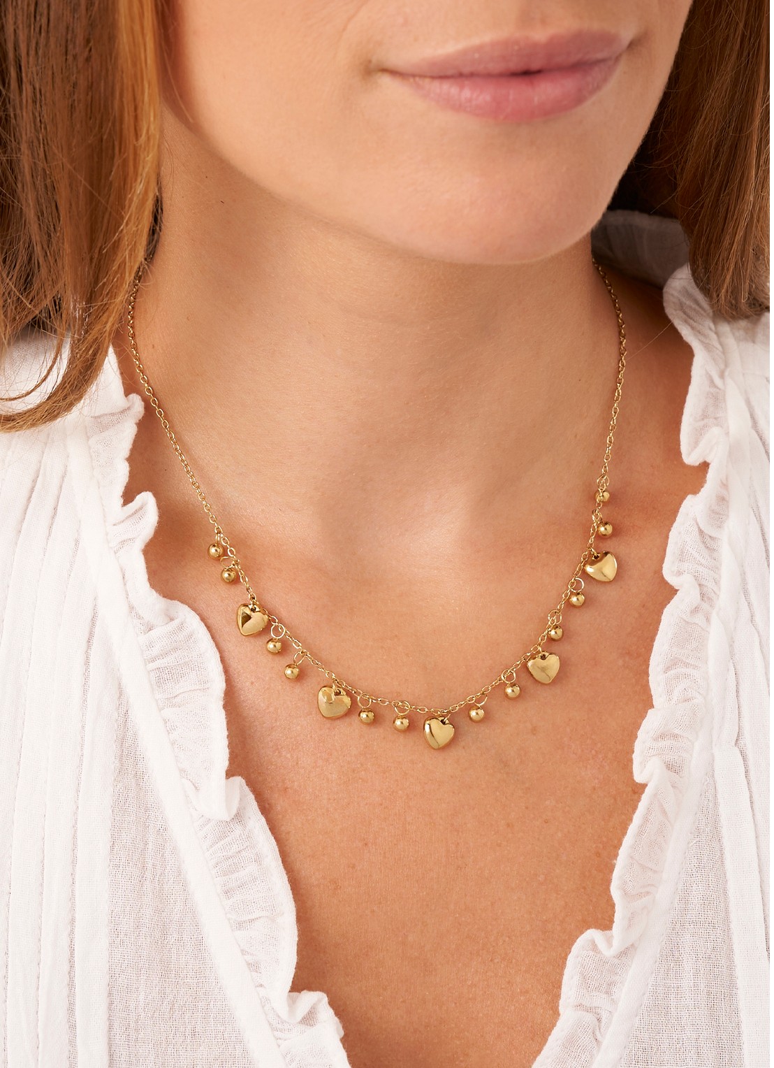 My Jewellery Hearts & dots ketting met bedels - voorkant 2 goud