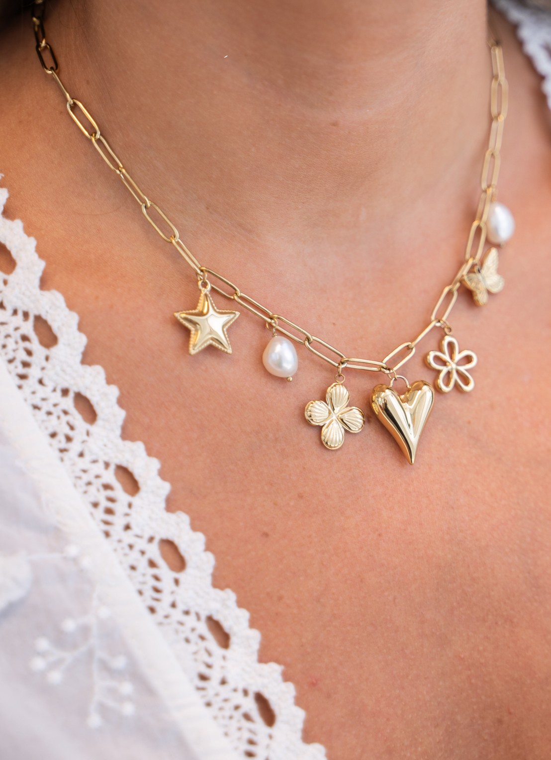 My Jewellery Ketting met hangers - voorkant 2 goud
