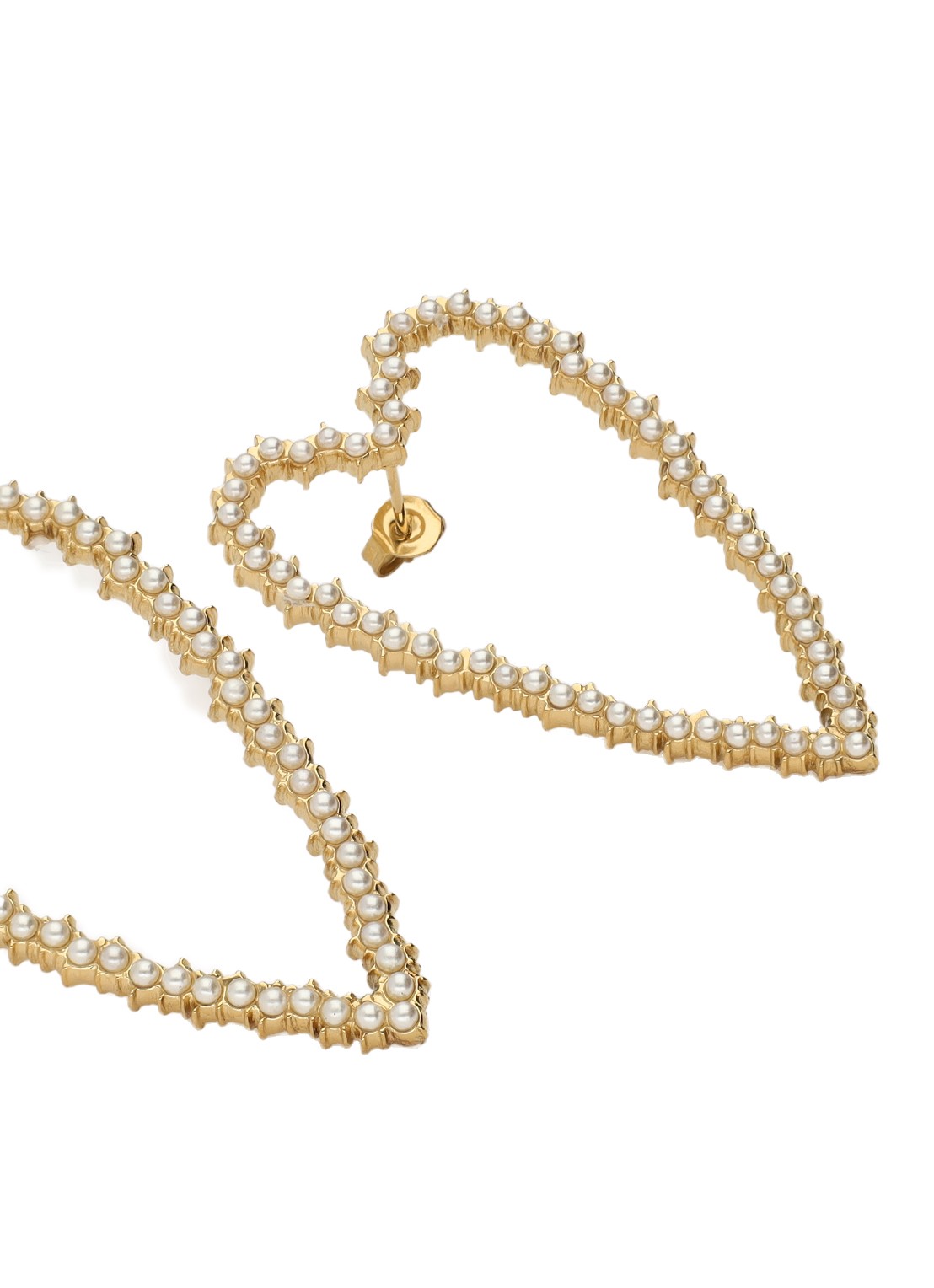 My Jewellery Open hearts oorstekers met imitatieparels - achterkant 3 goud