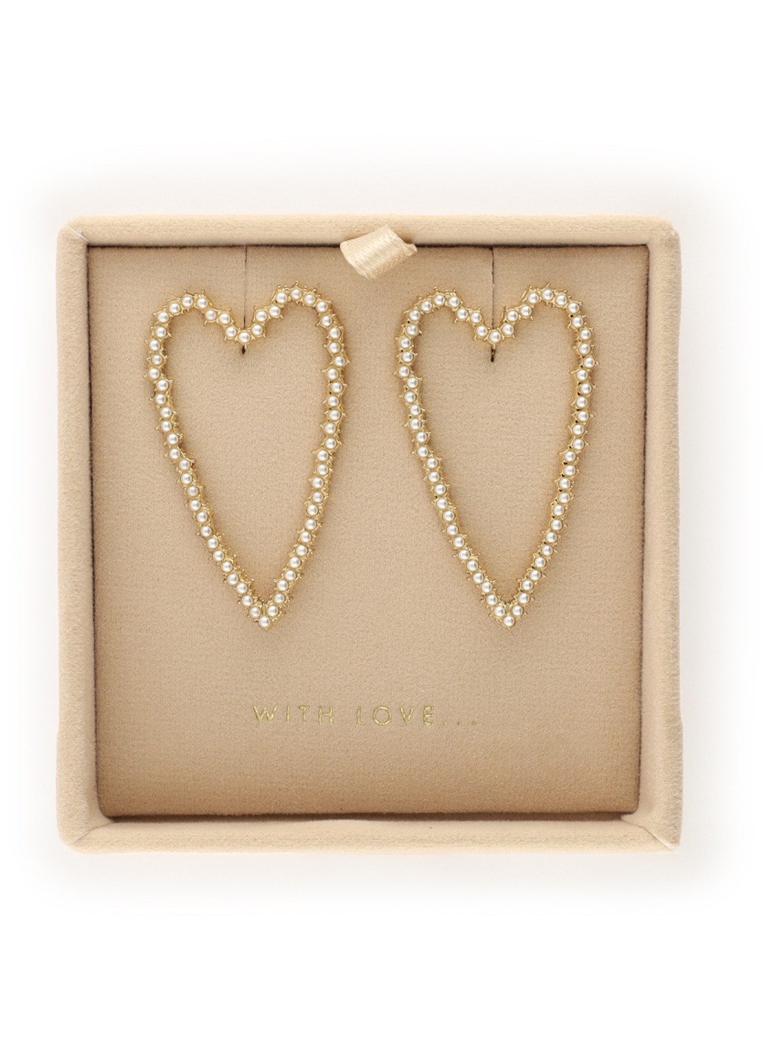 My Jewellery Open hearts oorstekers met imitatieparels - detail 2 goud