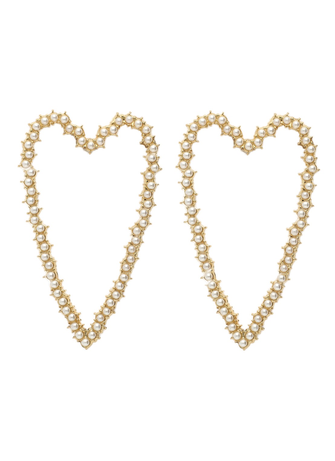 My Jewellery Open hearts oorstekers met imitatieparels - voorkant 4 goud