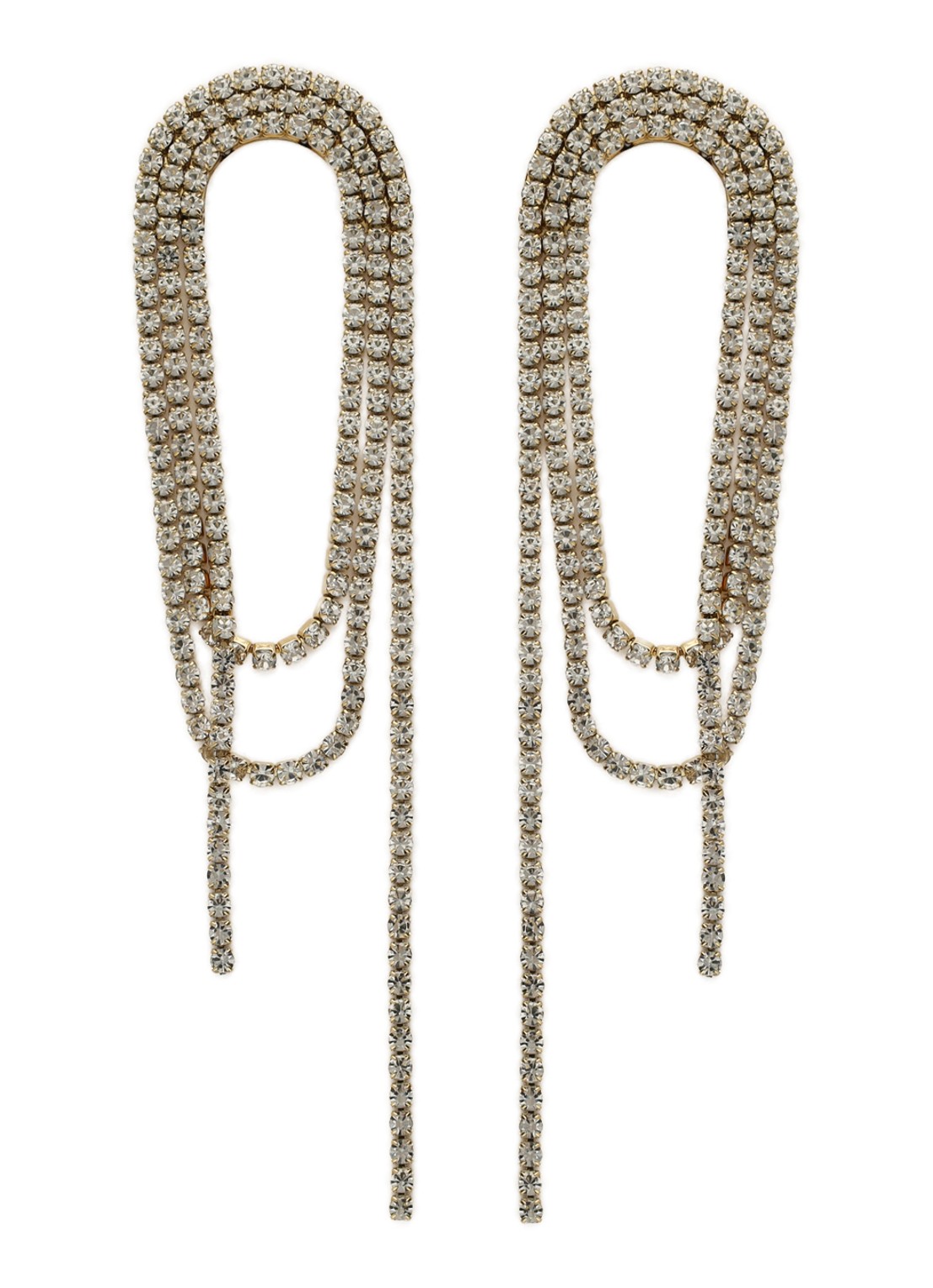 My Jewellery Oval strass oorstekers - voorkant goud