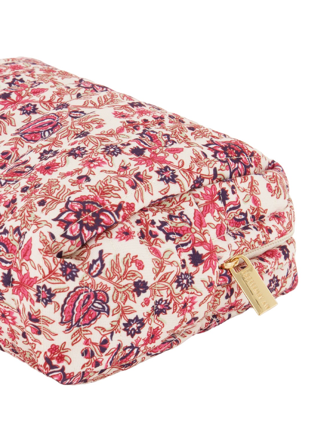My Jewellery Toilettas met bloemenprint - achterkant roze