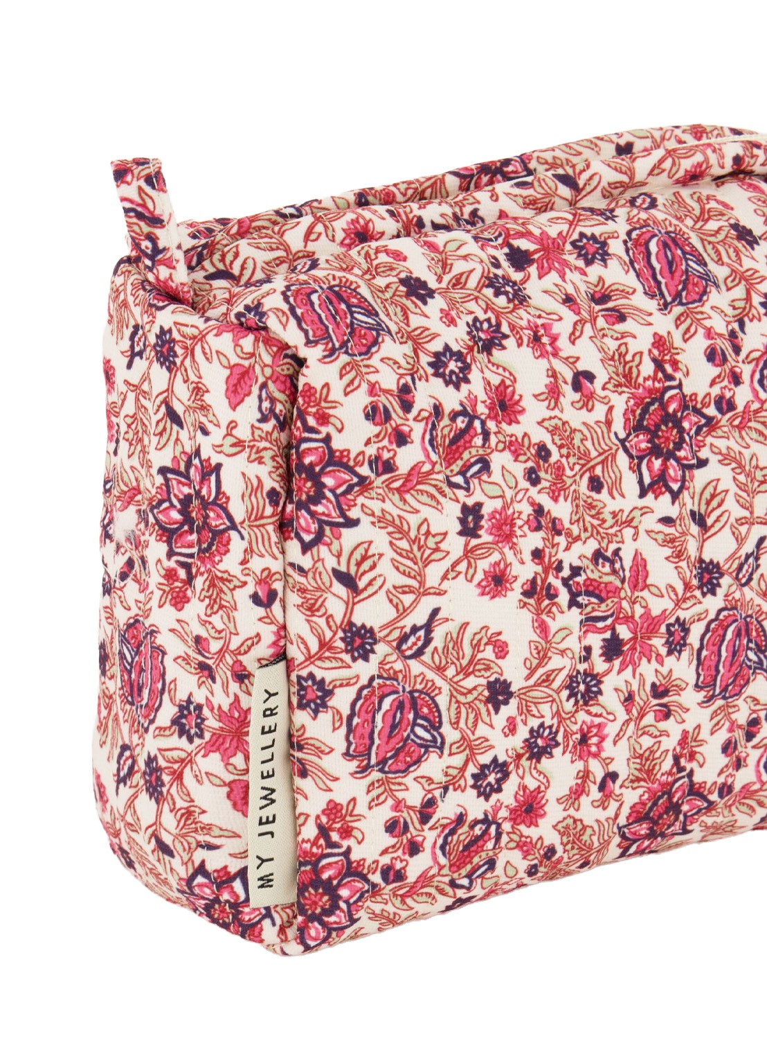 My Jewellery Toilettas met bloemenprint - detail 4 roze