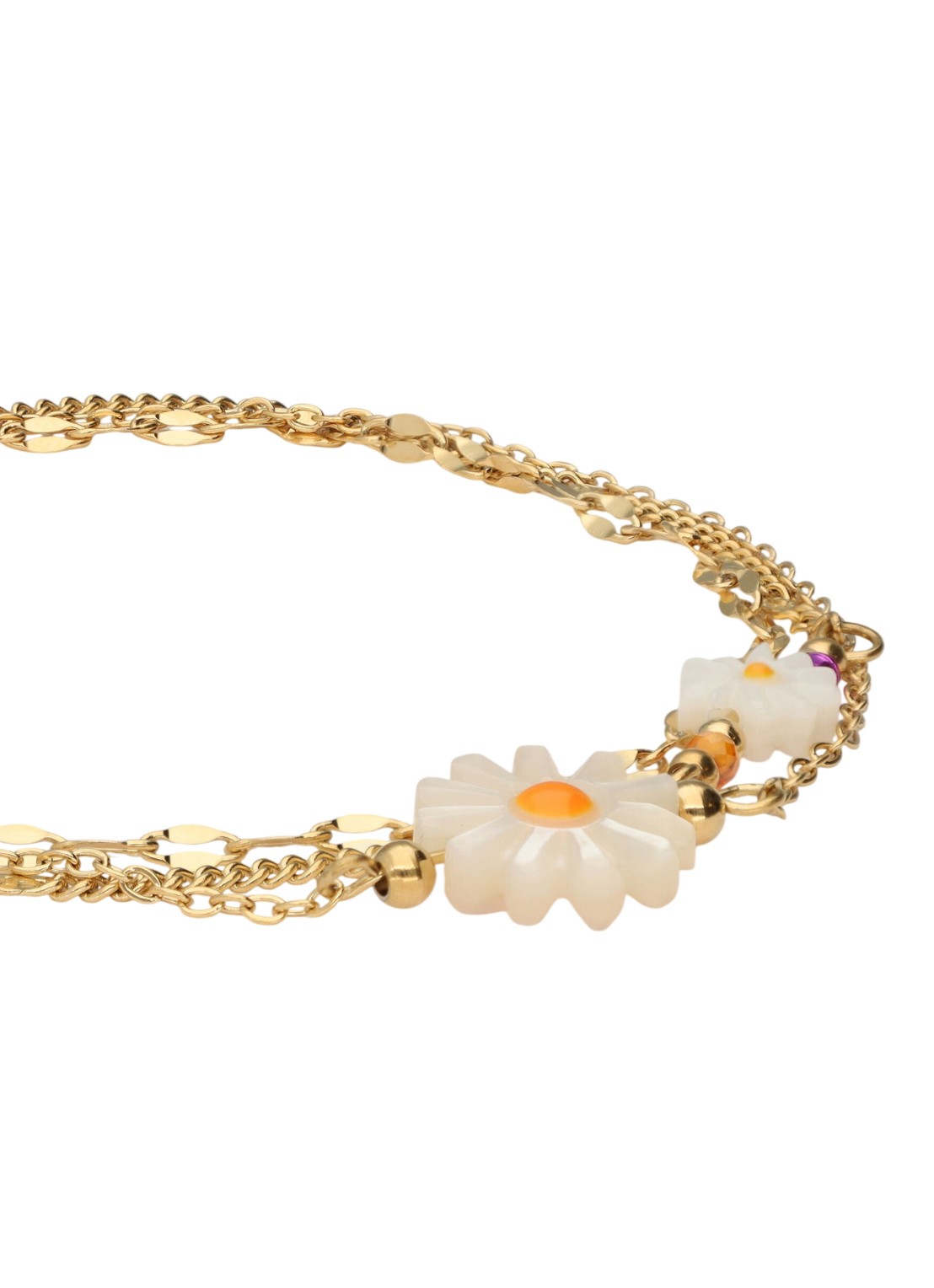 My Jewellery Triple Chain Daisy armband  - detail goud