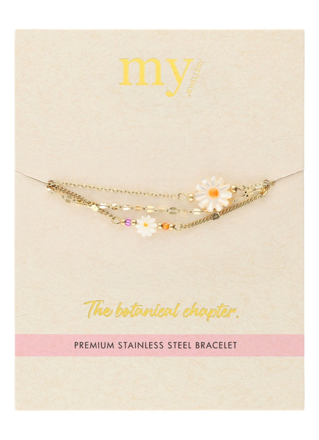 My Jewellery Triple Chain Daisy armband  - detail 3 goud