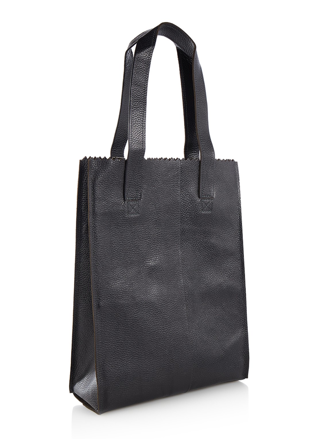 MYOMY My Paper Bag schoudertas van leer - detail zwart
