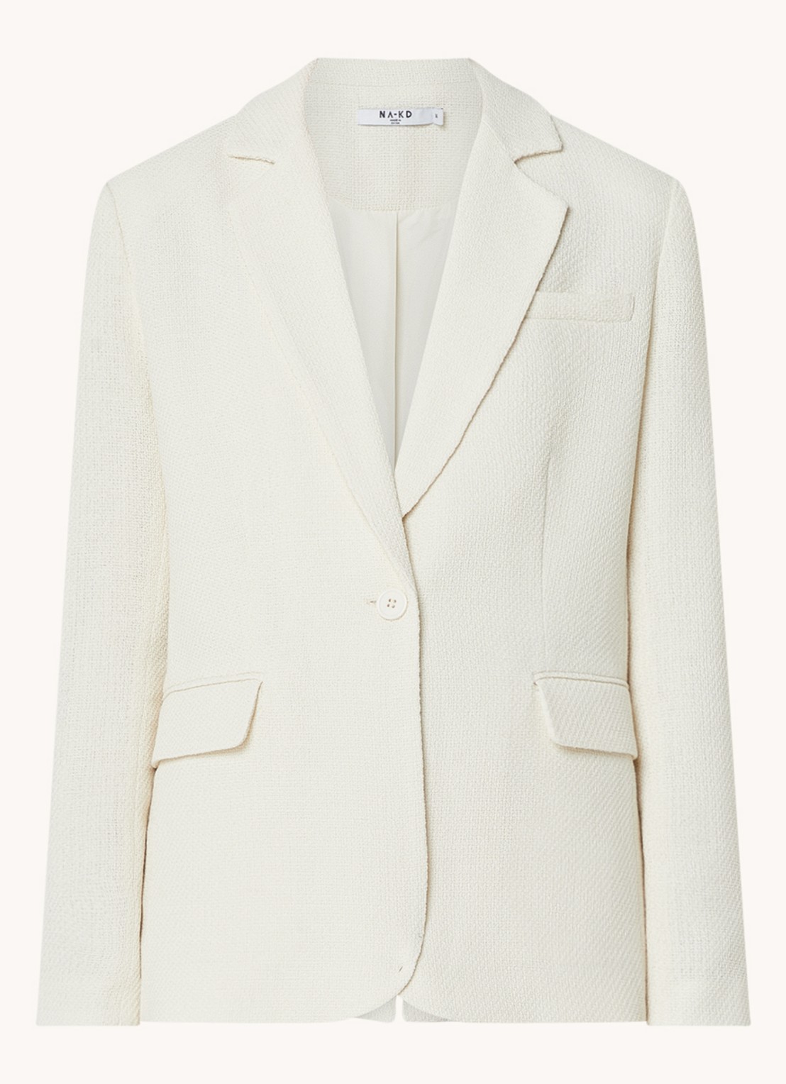 NA-KD Blazer met klepzakken en structuur - voorkant gebroken wit