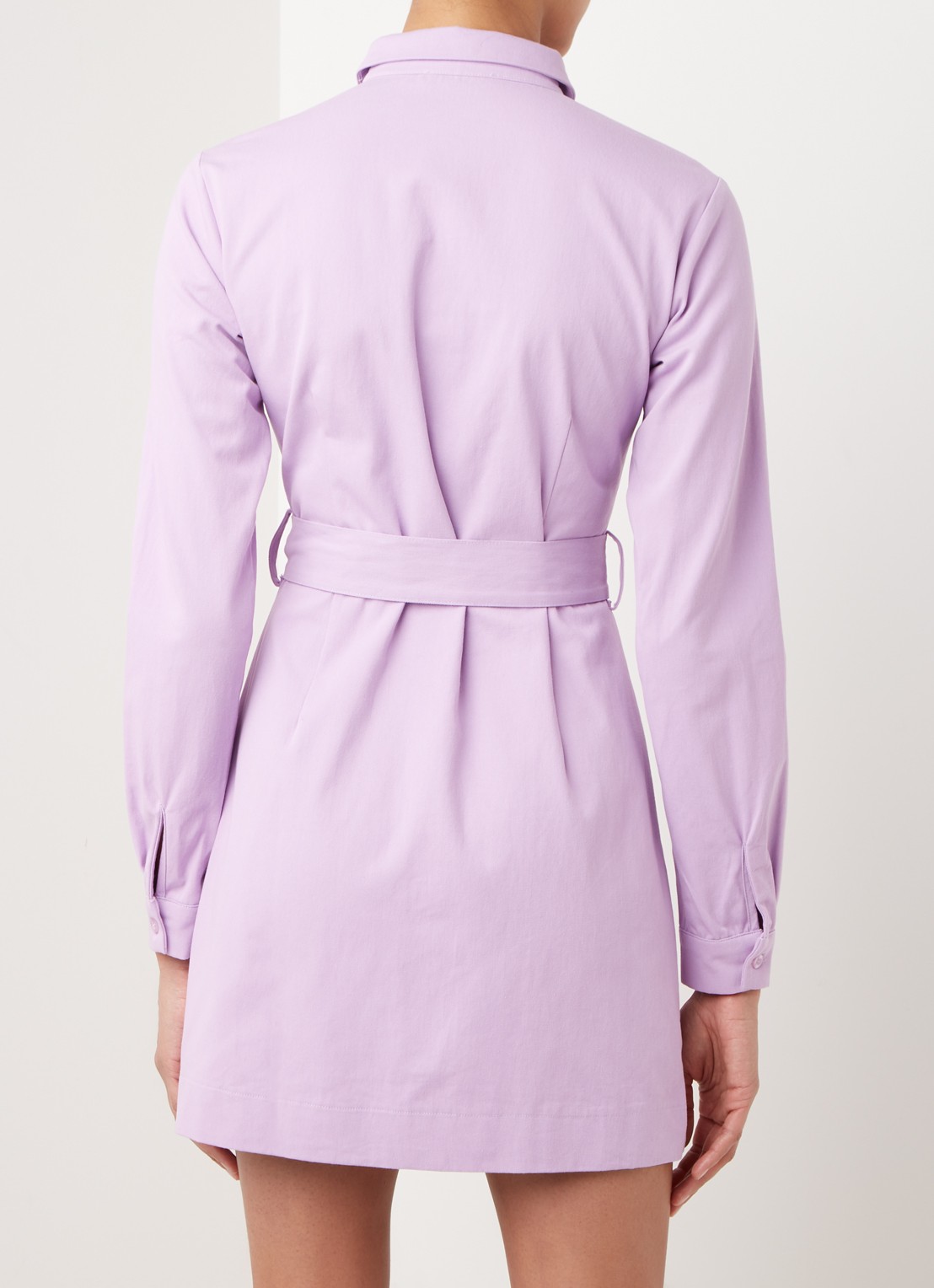 NA-KD Mini blousejurk met strikceintuur - achterkant 4 lila