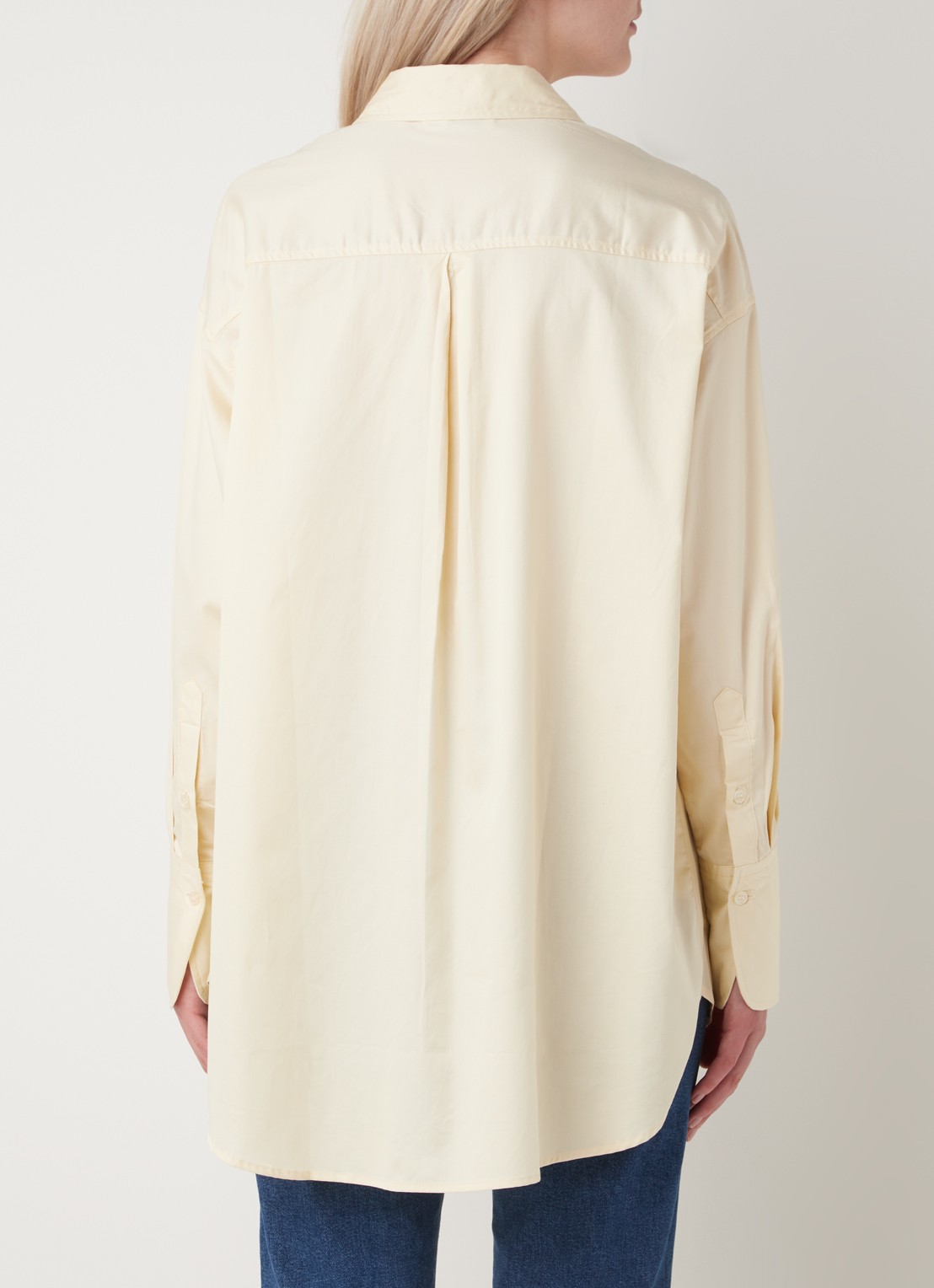 NA-KD Oversized blouse met borstzak - achterkant lichtgeel