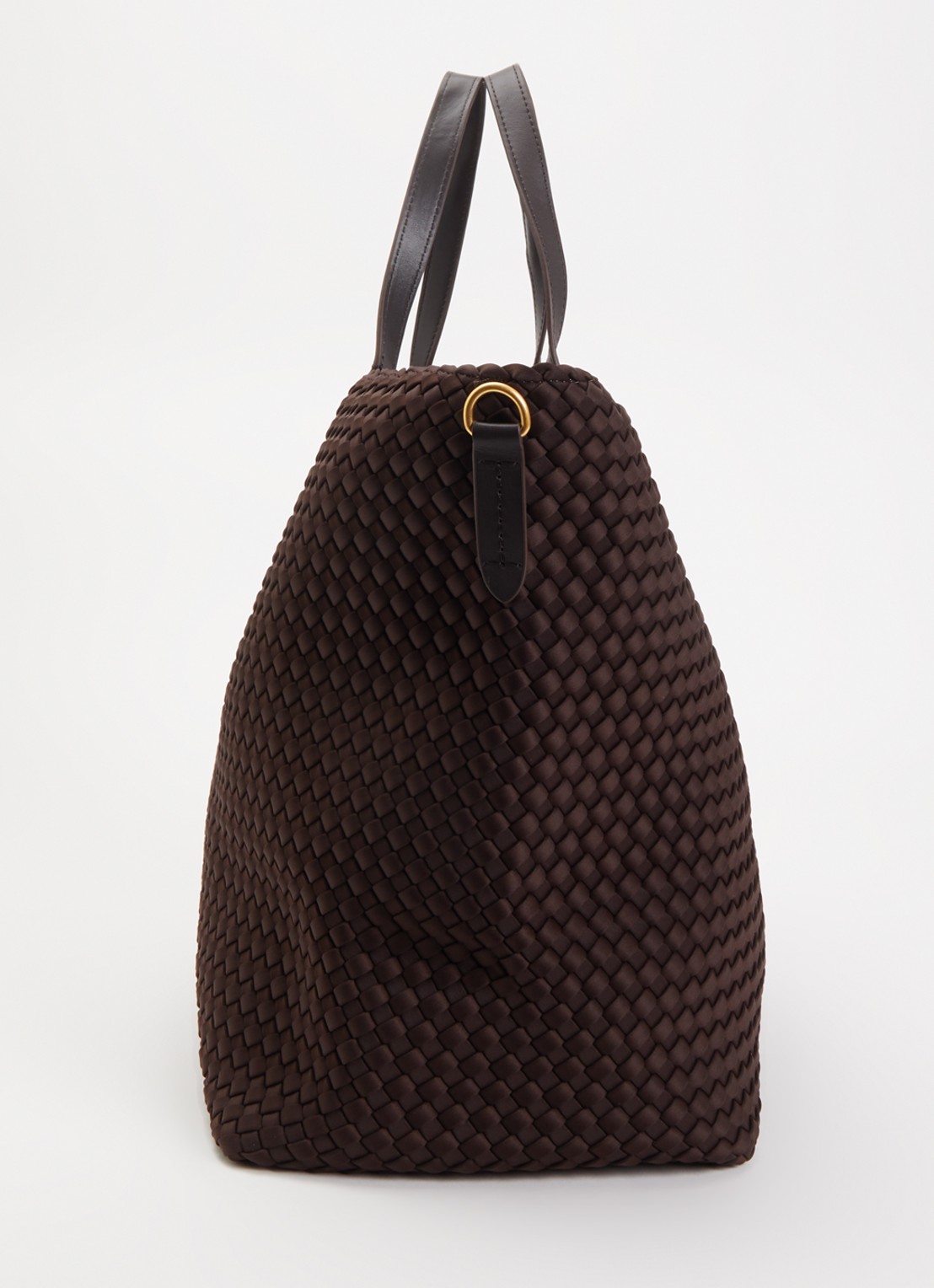 Naghedi Geneva shopper met leren details  - detail 2 chocoladebruin