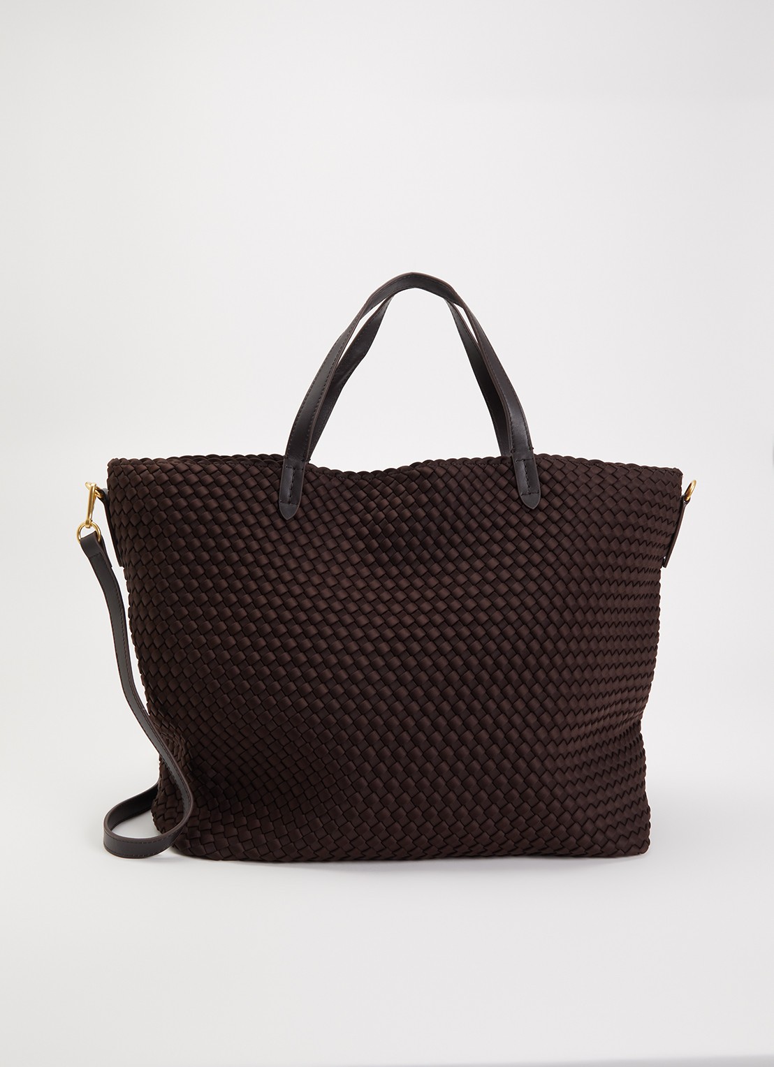 Naghedi Geneva shopper met leren details  - voorkant 5 chocoladebruin