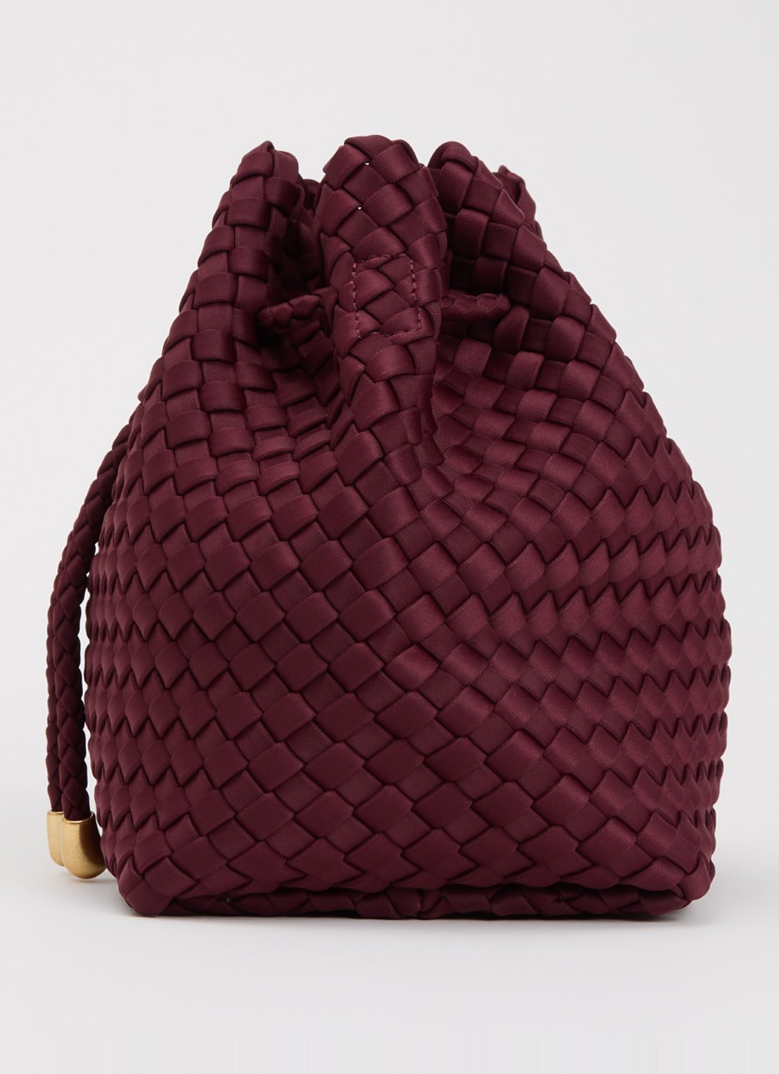 Naghedi Gramercy Medium crossbodytas met gevlochten detail - detail 2 bordeauxrood