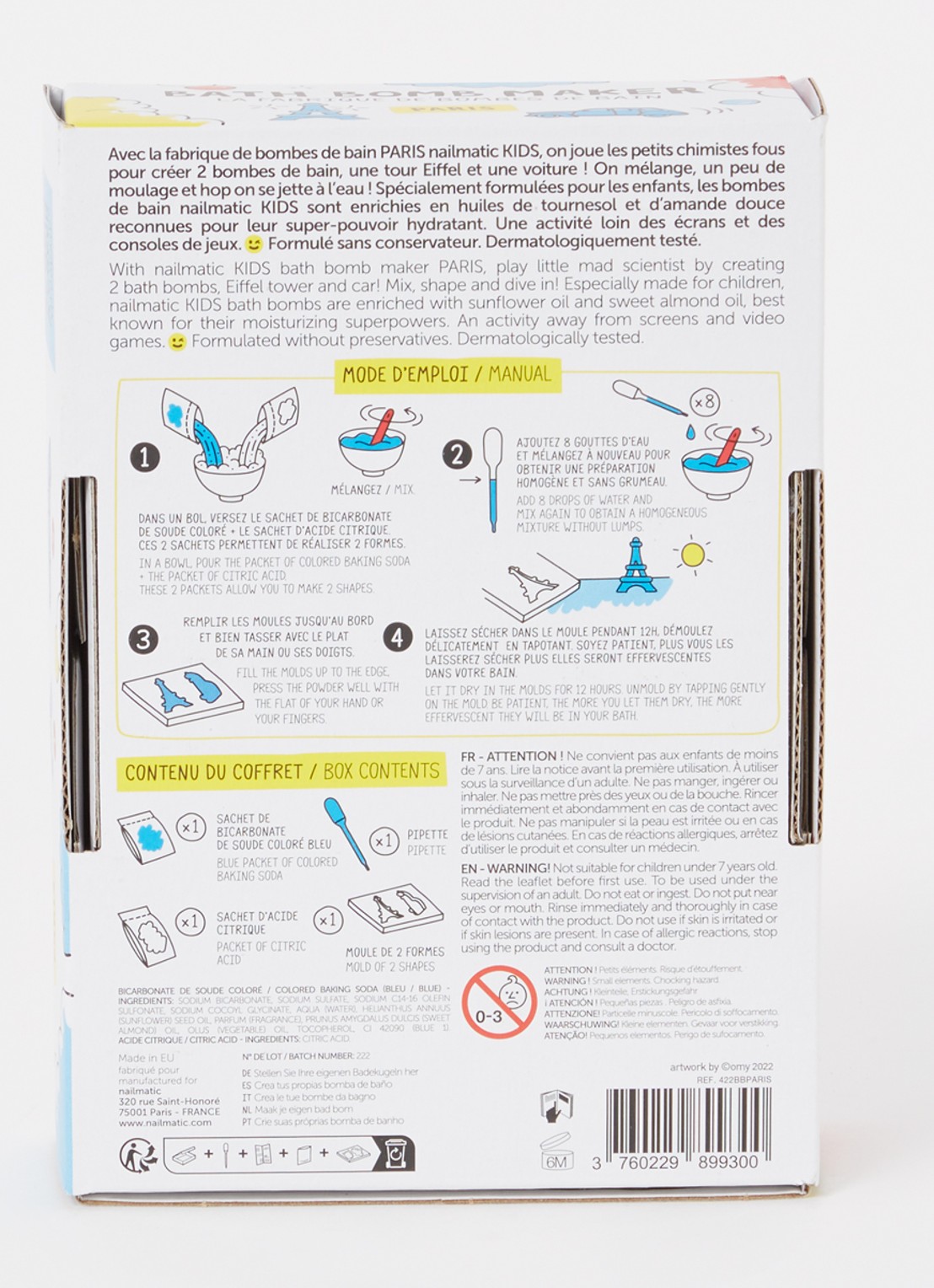 Nailmatic DIY badbruisbal knutselset - voorkant 2 blauw