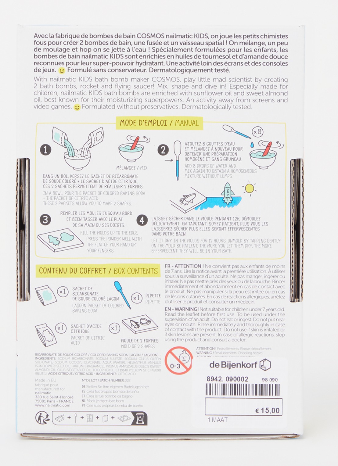 Nailmatic DIY badbruisbal knutselset - voorkant 2 turquoise
