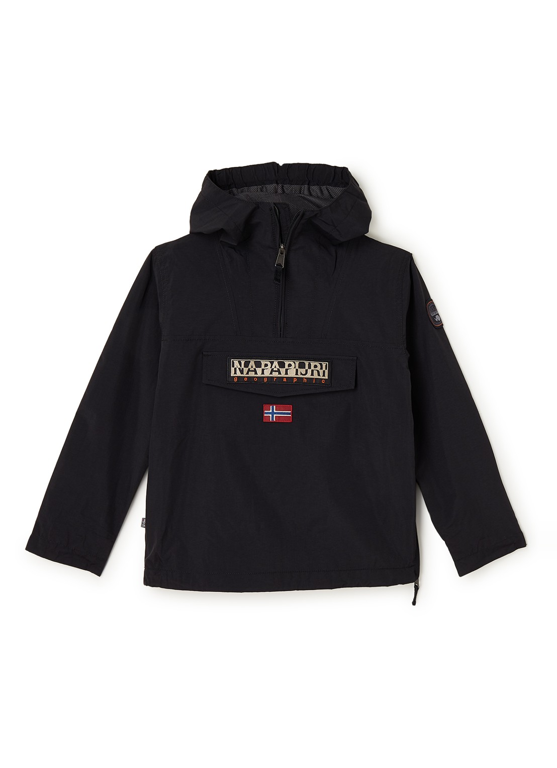 Napapijri Rainforest anorak met klepzak en waterafstotende coating  - voorkant 2 zwart