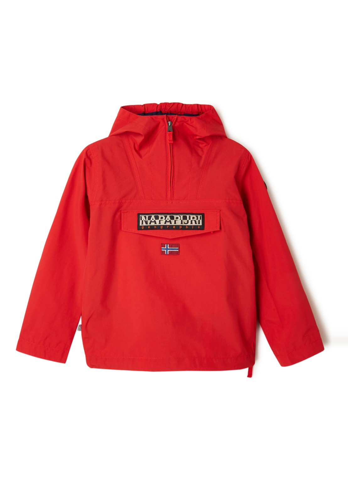 Napapijri Rainforest anorak met klepzak en waterafstotende coating  - voorkant 2 rood