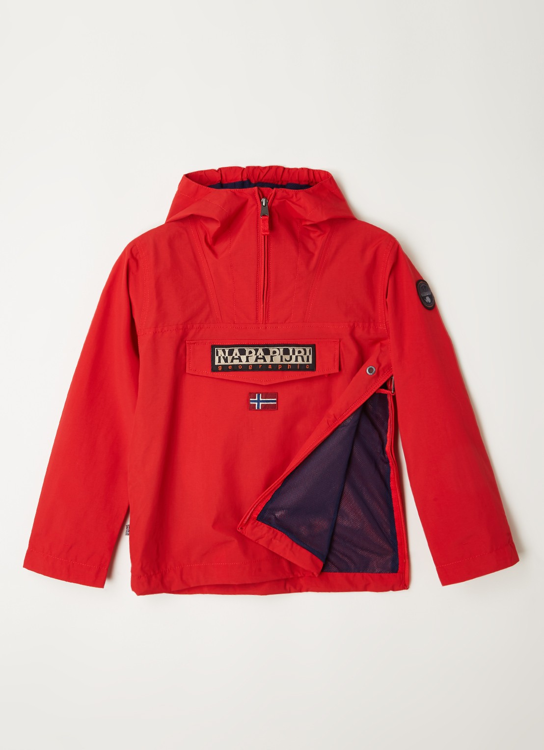 Napapijri Rainforest anorak met klepzak en waterafstotende coating  - voorkant 3 rood