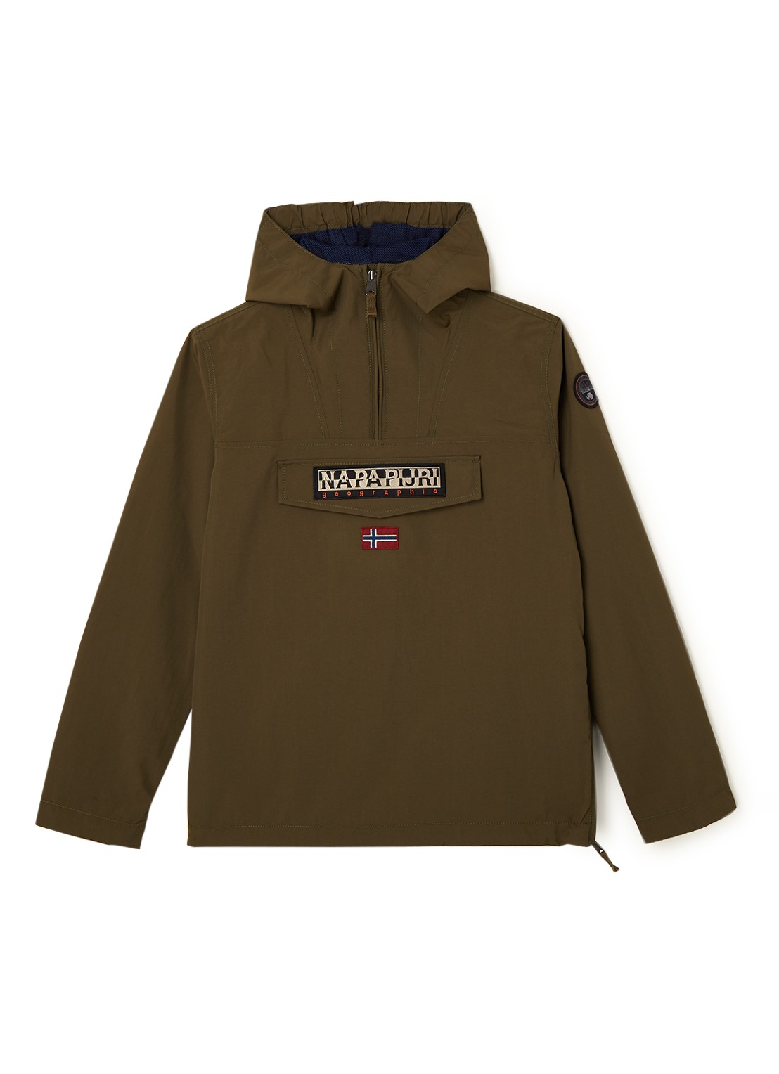 Napapijri Rainforest anorak met klepzak en waterafstotende coating  - voorkant groen