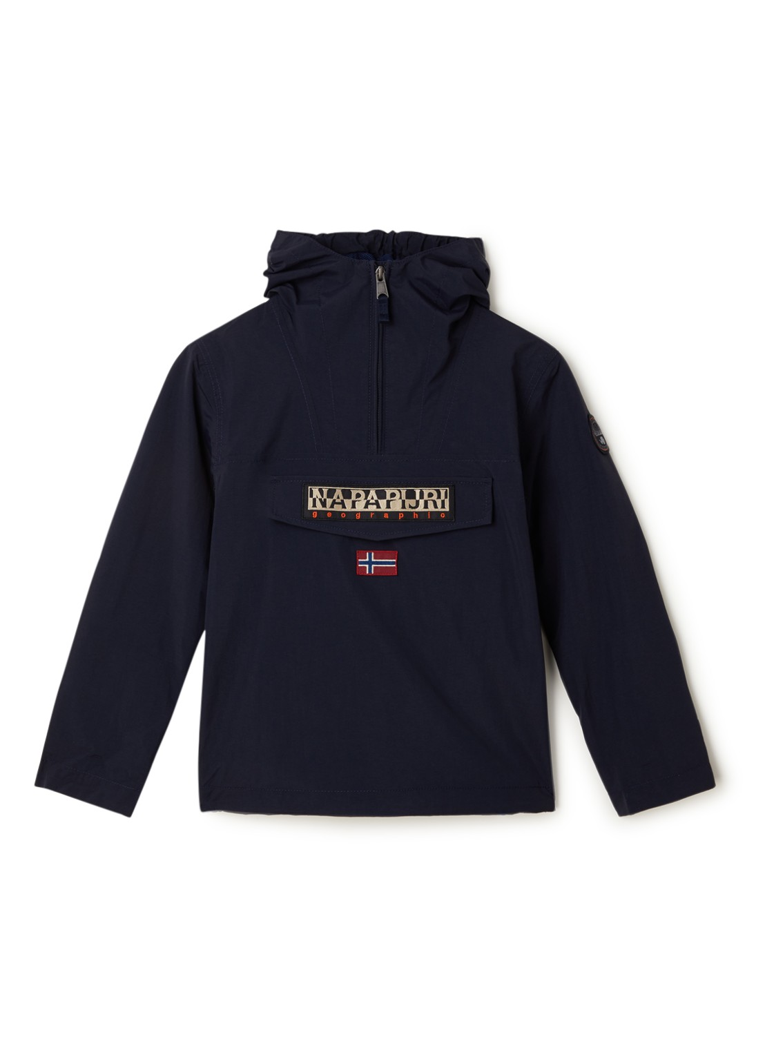 Napapijri Rainforest anorak met klepzak en waterafstotende coating  - voorkant donkerblauw