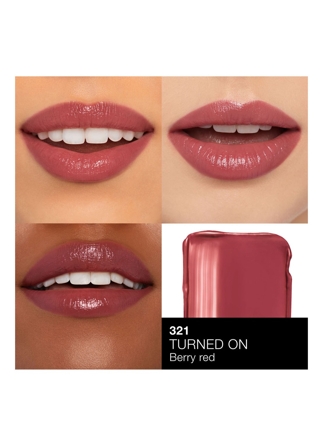 NARS Afterglow Sensual Shine Lipstick - detail 3 turned on - 321