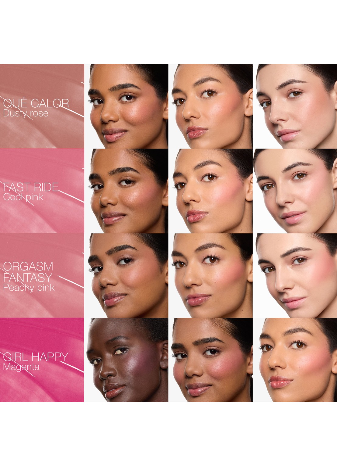 NARS Insatiable Liquid Blush - vloeibare blush - detail 5 girl happy