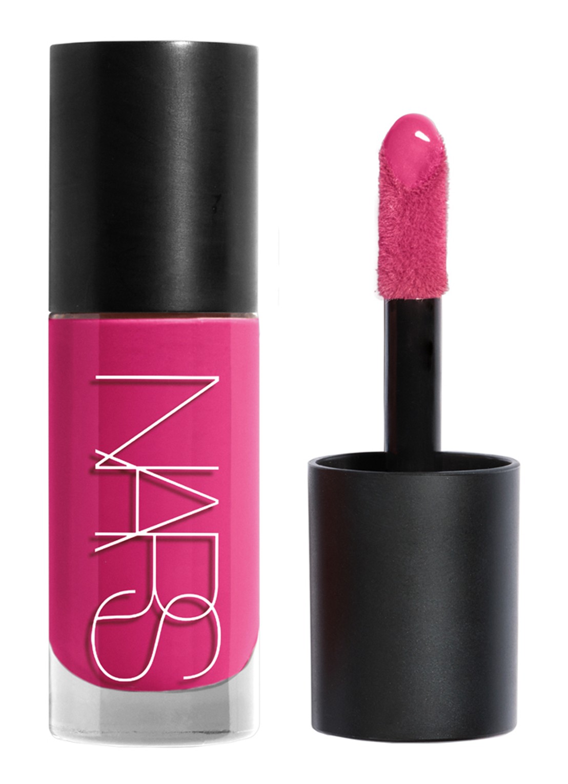 NARS Insatiable Liquid Blush - vloeibare blush - voorkant 6 girl happy