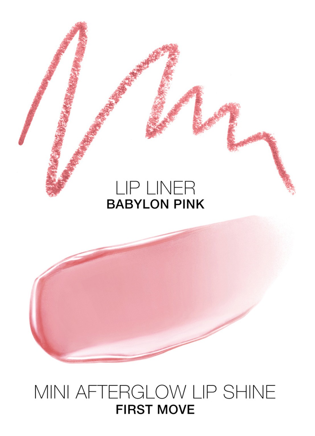 NARS Lip Liner & Mini Afterglow Lip Shine duo - achterkant 4 babylon pink /  first move