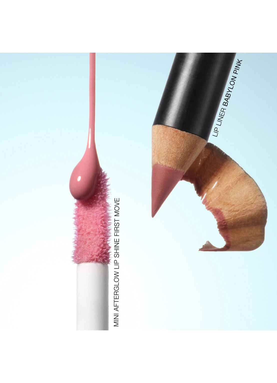 NARS Lip Liner & Mini Afterglow Lip Shine duo - detail 2 babylon pink /  first move