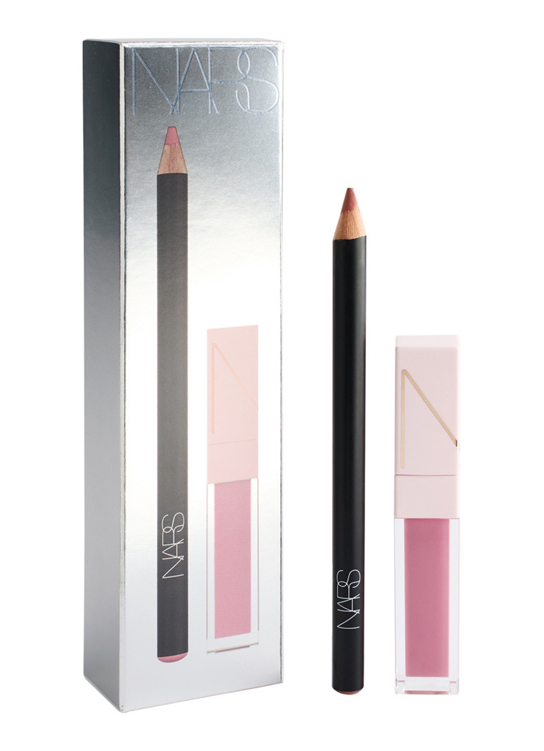NARS Lip Liner & Mini Afterglow Lip Shine duo - voorkant 5 babylon pink /  first move