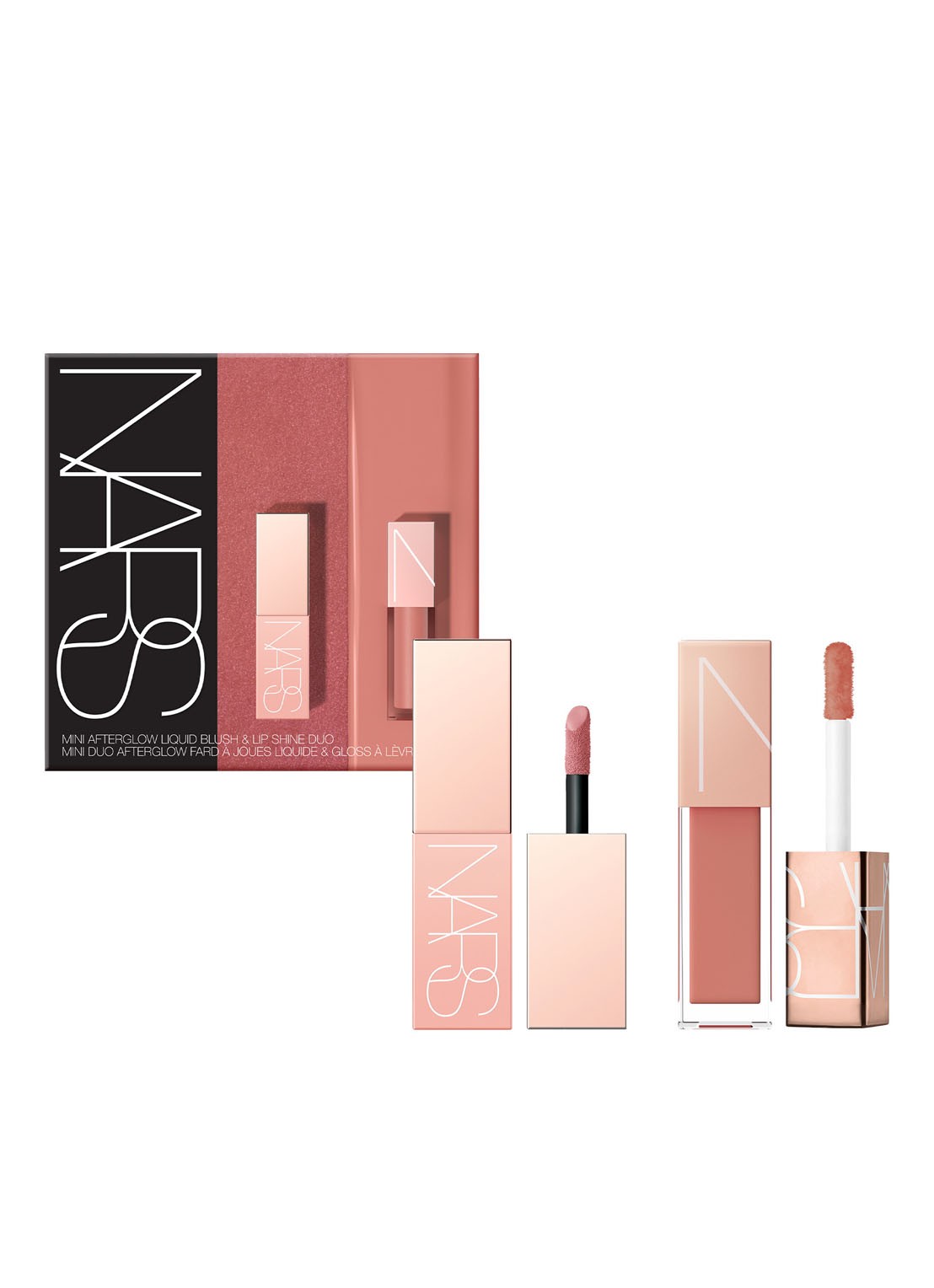 NARS Mini Afterglow Liquid Blush & Lip Shine Duo - travel size make-up set - voorkant undefined