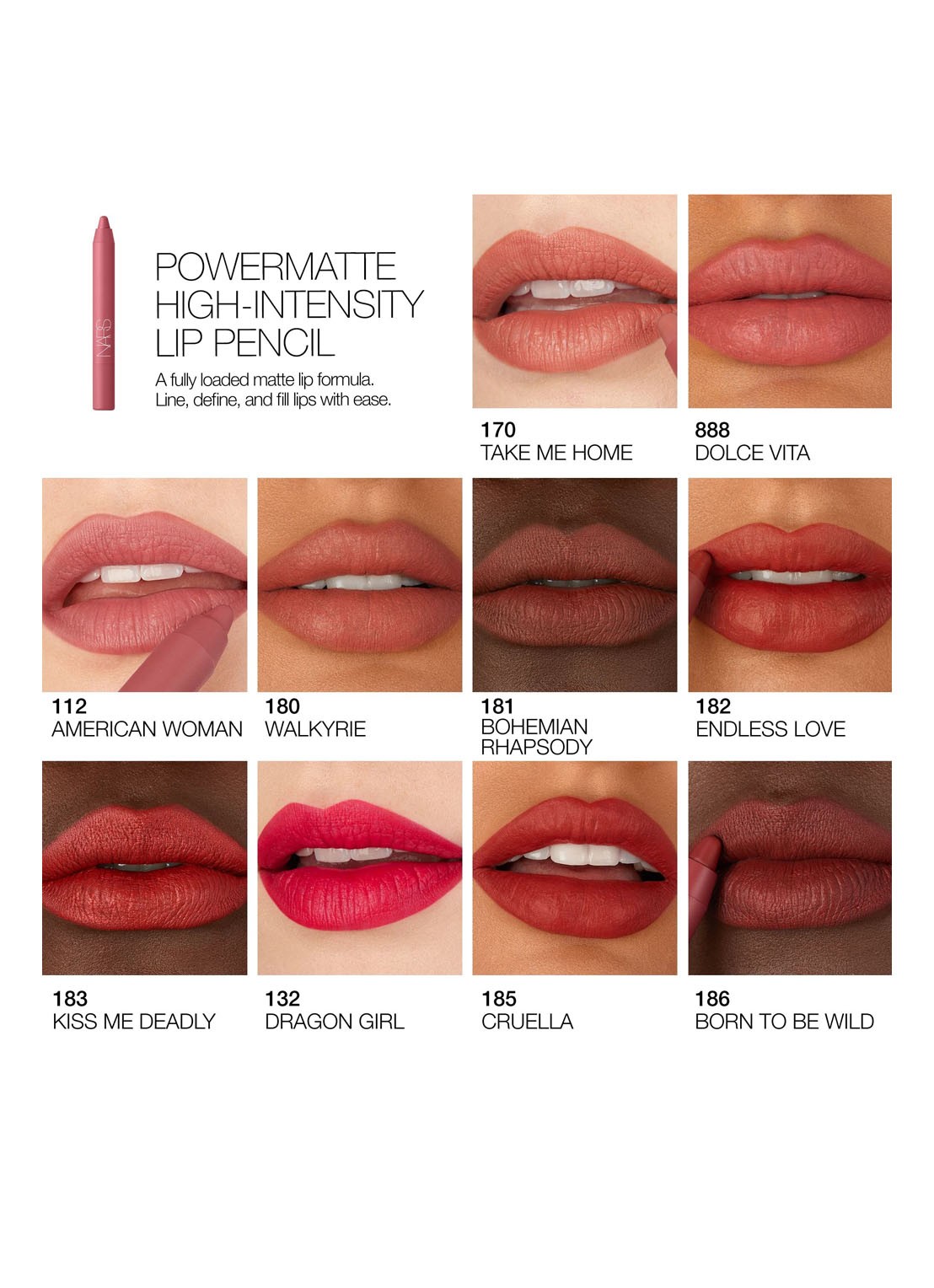 NARS Powermatte High-Intensity Lip Pencil - lipstick - detail 5 american woman - 112