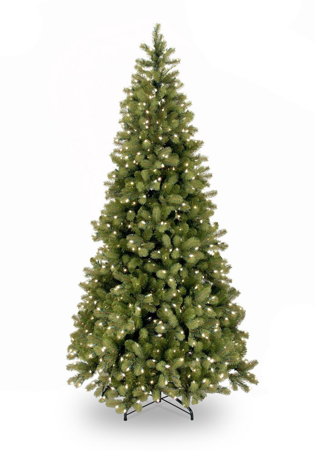 National Tree Company Bayberry kunstkerstboom slim met LED verlichting 183 cm - voorkant 2 groen