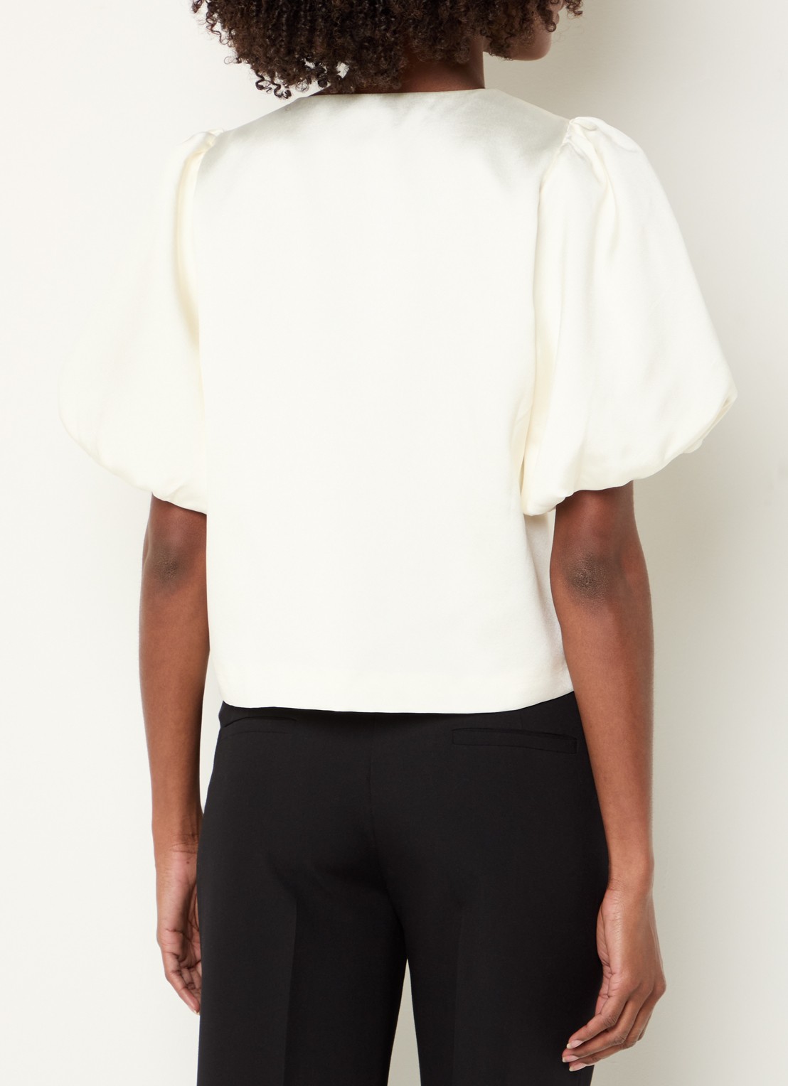 Neo Noir Aisa blouse van satijn - achterkant 5 gebroken wit